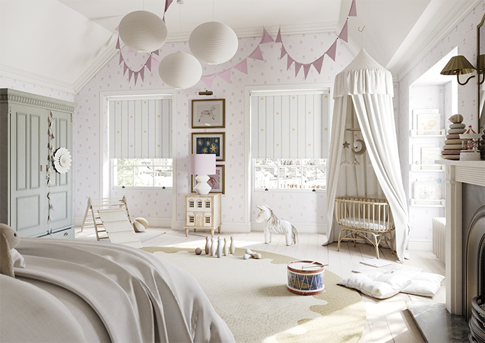 Merrily, Merry Stripy Violet - Roller Blind - Image 7
